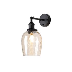 DK1148  Cawdor Wall Light, 1 Light E27, Matt Black/Champagne Wine Glass